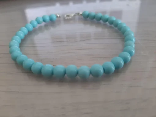 Bracciale con perle di pasta di turchese 5mm - immagine 4
