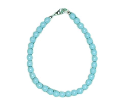 Bracciale con perle di pasta di turchese 5mm
