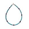 Bracciale di Perline 3mm in Pasta di Turchese e Cristallo Blu
