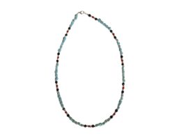 Collana in Pasta di Turchese con Perline di Corallo di Bambù e Cristallo