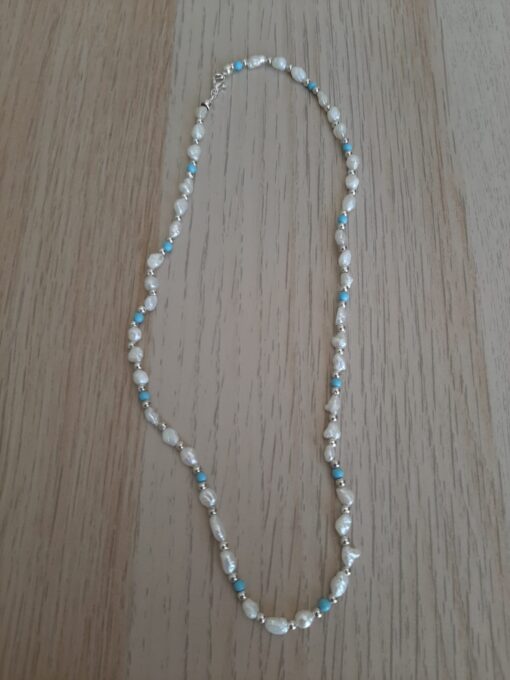 Collana con Perle di Fiume e Pasta di Turchese - Image 4