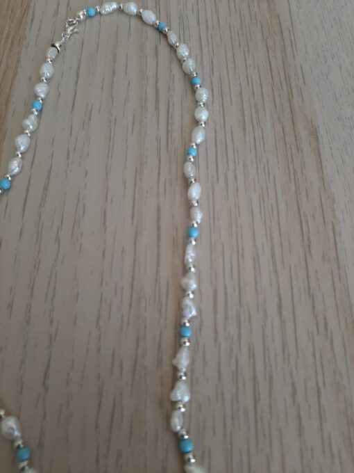 Collana con Perle di Fiume e Pasta di Turchese - Image 3