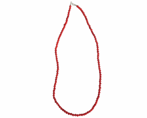 Collana perline di Corallo Bambu Rosso di 4mm