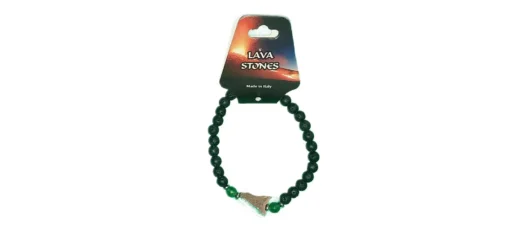 Bracciale in Polvere di Lava dell’Etna con Medaglietta Sicilia – L’Isola al Polso