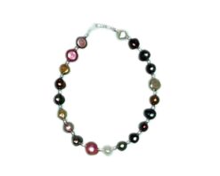 Bracciale di Perle di Fiume irregolari colorate